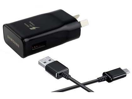 Genuine Samsung Adaptive Fast Charger with MicroUSB to USB-A cable - Black AC Wall Charger