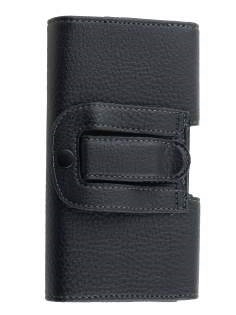 Textured Synthetic Leather Belt Pouch - Mobile Only - Black
