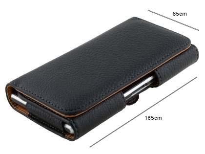 Textured Synthetic Leather Belt Pouch - Mobile Only - Black