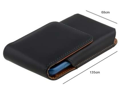 Smooth Synthetic Leather Vertical Belt Pouch - Bumper Case Compatible