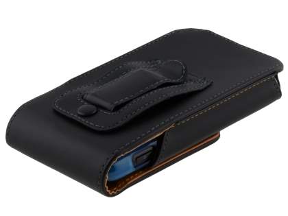 Smooth Synthetic Leather Vertical Belt Pouch - Bumper Case Compatible