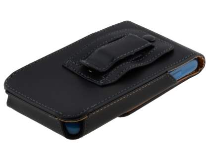 Smooth Synthetic Leather Vertical Belt Pouch - Bumper Case Compatible
