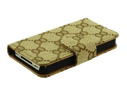 Synthetic Leather Wallet Case for Apple iPhone 4s/4 - Light Brown