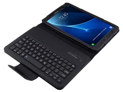 Synthetic Leather Bluetooth Keyboard Case for Samsung Galaxy Tab A 10.1 without S Pen - Black