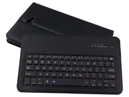 Synthetic Leather Bluetooth Keyboard Case for Samsung Galaxy Tab A 10.1 without S Pen - Black