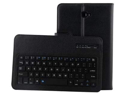 Synthetic Leather Bluetooth Keyboard Case for Samsung Galaxy Tab A 10.1 without S Pen - Black