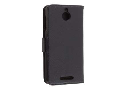 Synthetic Leather Wallet Case with Stand for HTC Desire 510 - Classic Black