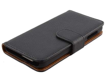 Synthetic Leather Wallet Case with Stand for HTC Desire 510 - Classic Black