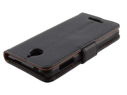 Synthetic Leather Wallet Case with Stand for HTC Desire 510 - Classic Black