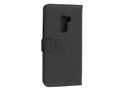 Synthetic Leather Wallet Case with Stand for HTC One X10 - Black Leather Wallet Case