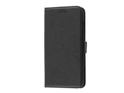Synthetic Leather Wallet Case with Stand for HTC One X10 - Black