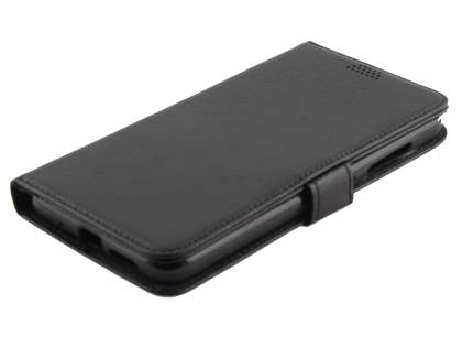 Synthetic Leather Wallet Case with Stand for HTC One X10 - Black