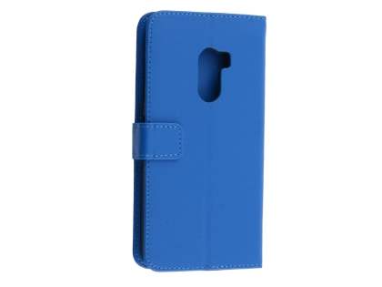 Synthetic Leather Wallet Case with Stand for HTC One X10 - Blue Leather Wallet Case