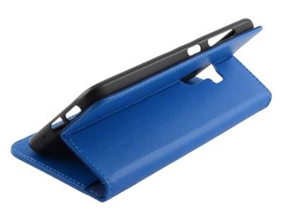 Synthetic Leather Wallet Case with Stand for HTC One X10 - Blue