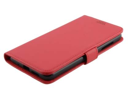 Synthetic Leather Wallet Case with Stand for HTC One X10 - Red