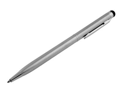 Universal Finger-Touch Dual Stylus & Pen - Classic Silver