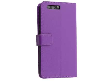 Synthetic Leather Wallet Case with Stand for Huawei P10 Plus - Purple Leather Wallet Case