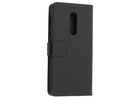 Synthetic Leather Wallet Case with Stand for Nokia 5 - Classic Black Synthetic Leather Wallet Case with Stand for Nokia 5 - Classic Black