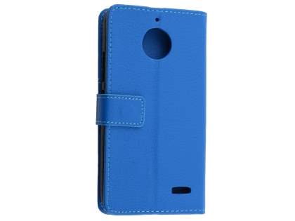Slim Synthetic Leather Wallet Case with Stand for Motorola Moto E4 - Blue Leather Wallet Case