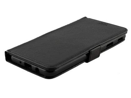 Synthetic Leather Wallet Case with Stand for Samsung Galaxy J7 Prime - Black