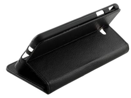 Synthetic Leather Wallet Case with Stand for Samsung Galaxy J7 Prime - Black
