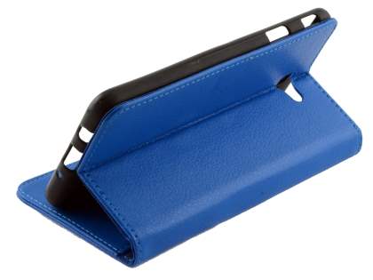 Synthetic Leather Wallet Case with Stand for Samsung Galaxy J7 Prime - Blue