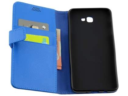 Synthetic Leather Wallet Case with Stand for Samsung Galaxy J7 Prime - Blue