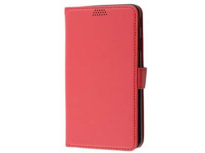 Synthetic Leather Wallet Case with Stand for Samsung Galaxy J7 Prime - Red