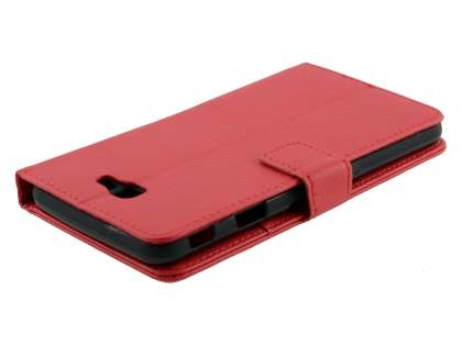 Synthetic Leather Wallet Case with Stand for Samsung Galaxy J7 Prime - Red