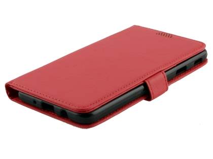 Synthetic Leather Wallet Case with Stand for Samsung Galaxy J7 Prime - Red