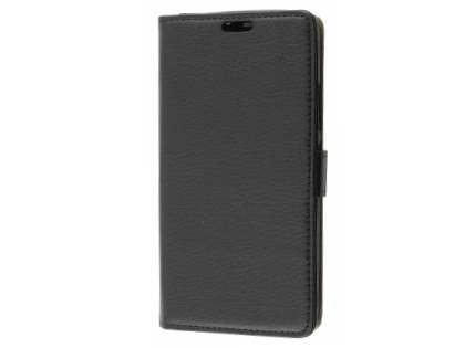 Slim Synthetic Leather Wallet Case with Stand for Motorola Moto E4 - Classic Black