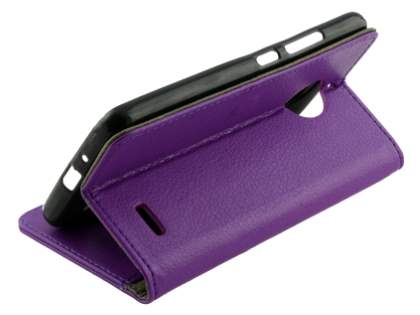 Slim Synthetic Leather Wallet Case with Stand for Motorola Moto E4 - Purple