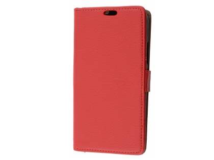 Slim Synthetic Leather Wallet Case with Stand for Motorola Moto E4 - Red
