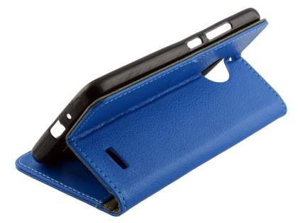 Slim Synthetic Leather Wallet Case with Stand for Motorola Moto E4 - Blue
