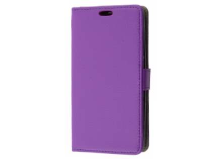 Slim Synthetic Leather Wallet Case with Stand for Motorola Moto C - Purple