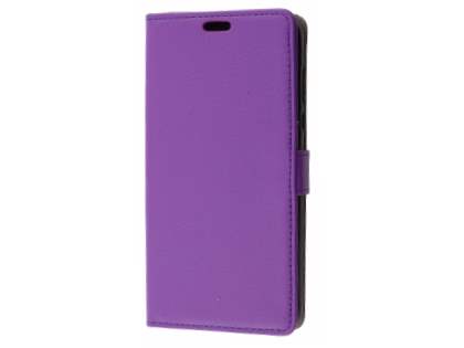 Slim Synthetic Leather Wallet Case with Stand for Motorola Z2 Play - Purple