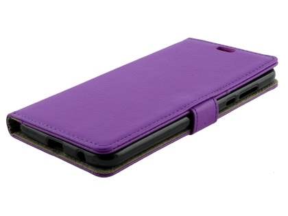 Slim Synthetic Leather Wallet Case with Stand for Motorola Z2 Play - Purple