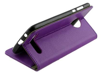 Slim Synthetic Leather Wallet Case with Stand for Motorola Z2 Play - Purple
