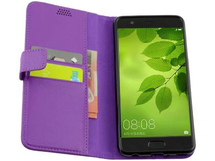 Synthetic Leather Wallet Case with Stand for Huawei P10 Plus - Purple