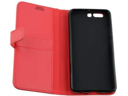 Synthetic Leather Wallet Case with Stand for Huawei P10 Plus - Red
