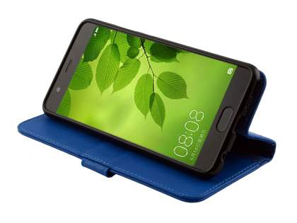 Synthetic Leather Wallet Case with Stand for Huawei P10 Plus - Blue