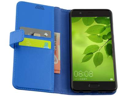 Synthetic Leather Wallet Case with Stand for Huawei P10 Plus - Blue