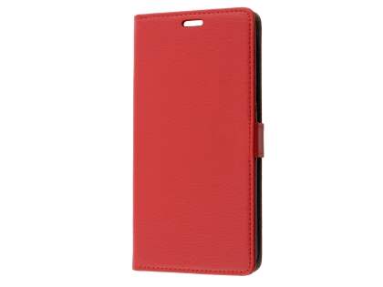 Slim Synthetic Leather Wallet Case with Stand for Oppo A77 (2017) - Red