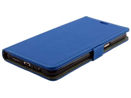 Slim Synthetic Leather Wallet Case with Stand for Oppo A77 (2017) - Blue