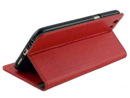 Slim Synthetic Leather Wallet Case with Stand for Oppo A77 (2017) - Red