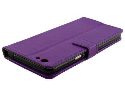 Slim Synthetic Leather Wallet Case with Stand for Oppo A77 (2017) - Purple