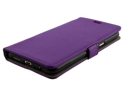 Slim Synthetic Leather Wallet Case with Stand for Oppo A77 (2017) - Purple