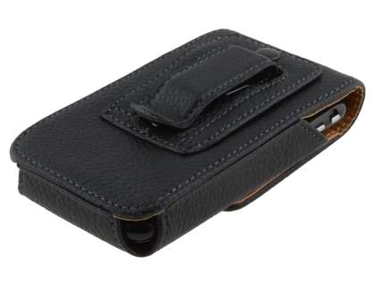 Textured Synthetic Leather Vertical Belt Pouch - Mobile Only