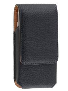 Textured Synthetic Leather Vertical Belt Pouch - Bumper Case Compatible - Belt Pouch