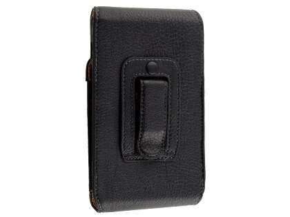 Textured Synthetic Leather Vertical Belt Pouch - Bumper Case Compatible
